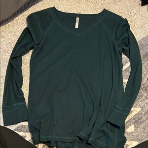 Elegant Dark Green Long Sleeve Top